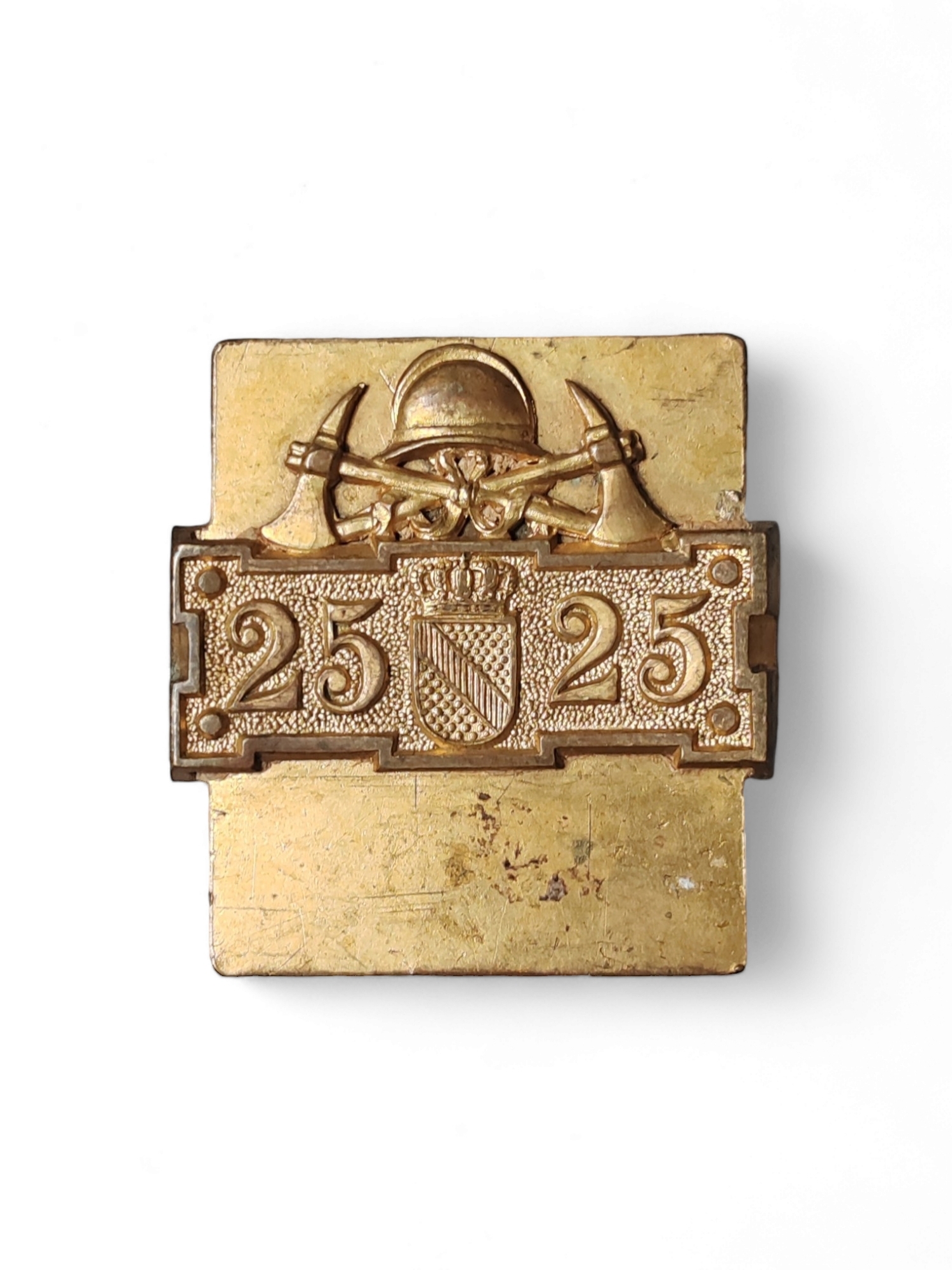 militaria : Badge allemand 25 ans de service pompier Badois 14-18